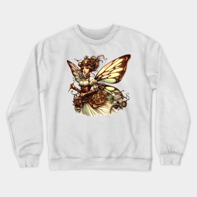 Stunning Steampunk Fairy Crewneck Sweatshirt by Organicgal Graphics